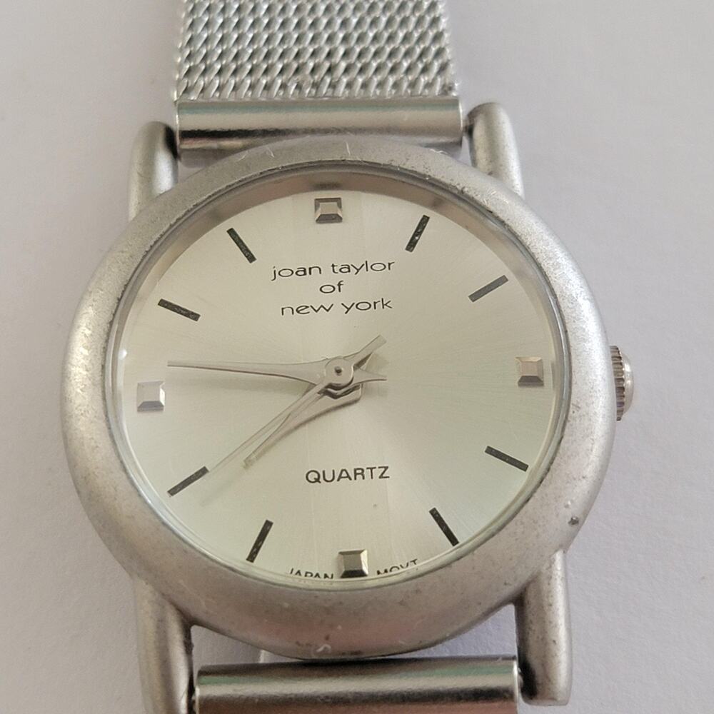 Joan Taylor Of New York Womens Watch Silver Dial Silver Case Mesh Bracelet